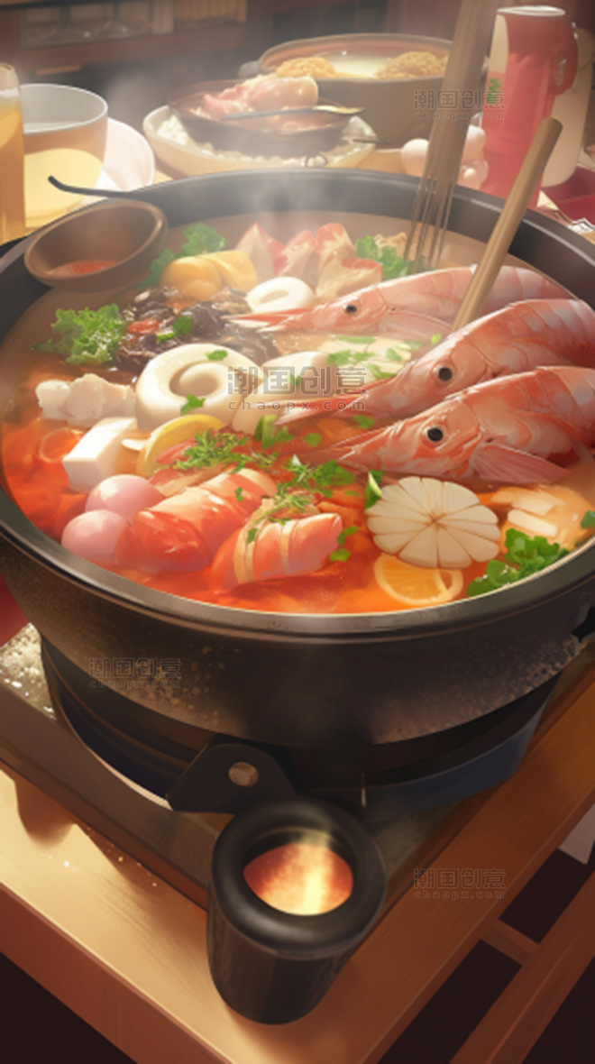 美食食物海鲜火锅食品 