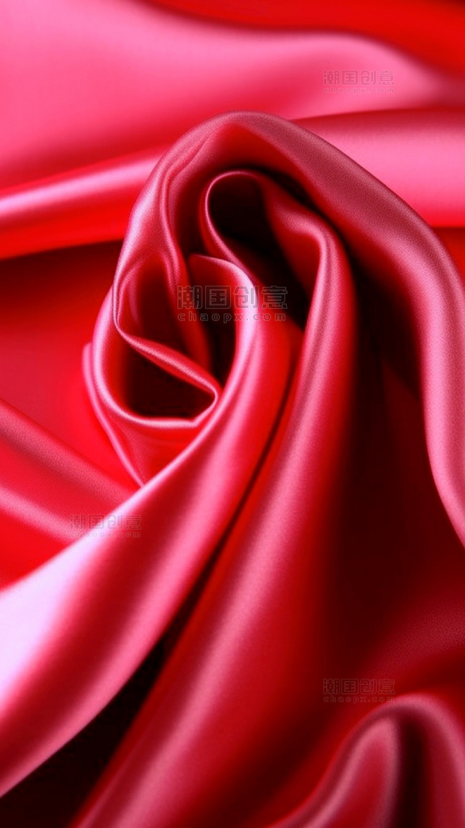 红色丝滑丝绸绸缎