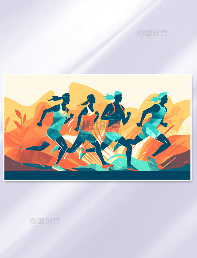 健身运动彩色奥运会体育插画数字插画