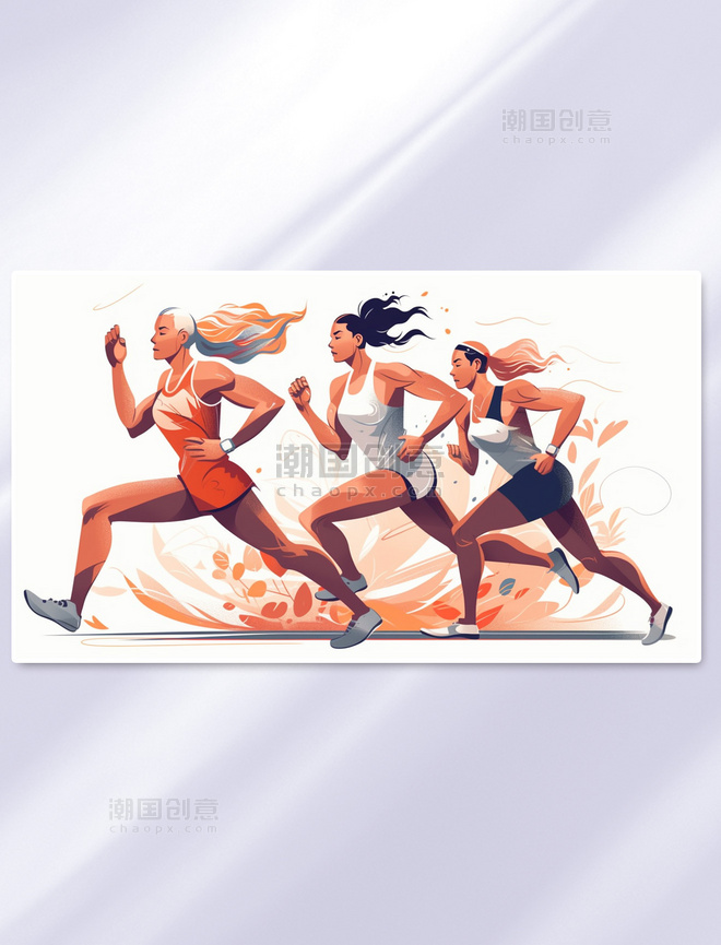 彩色奥运会体育健身运动数字插画