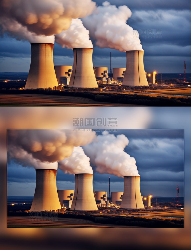 核能发电烟雾新能源环保摄影