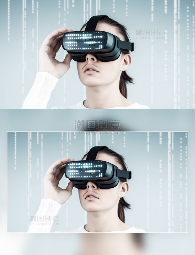 VR眼镜人物摄影元宇宙科技