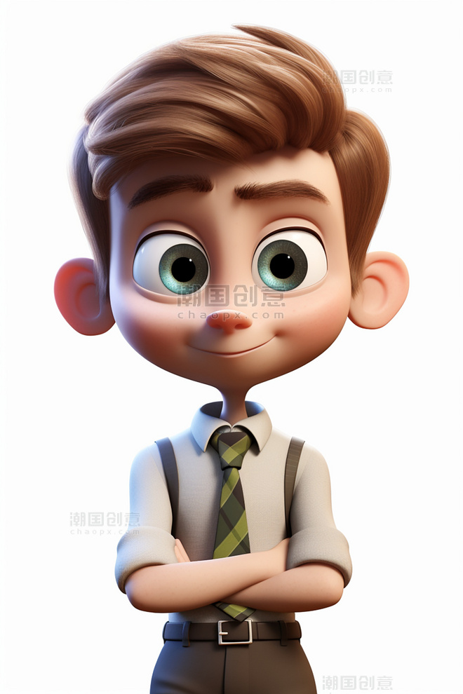3D可爱风皮克斯风格人物肖像头像人事行政文员职业男性男孩2