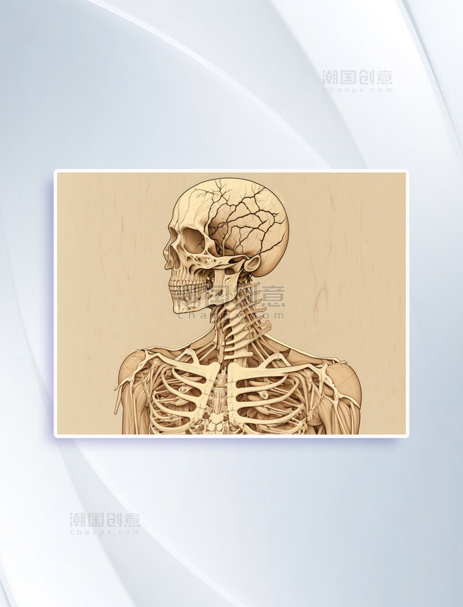 创意人体骨骼解剖插图