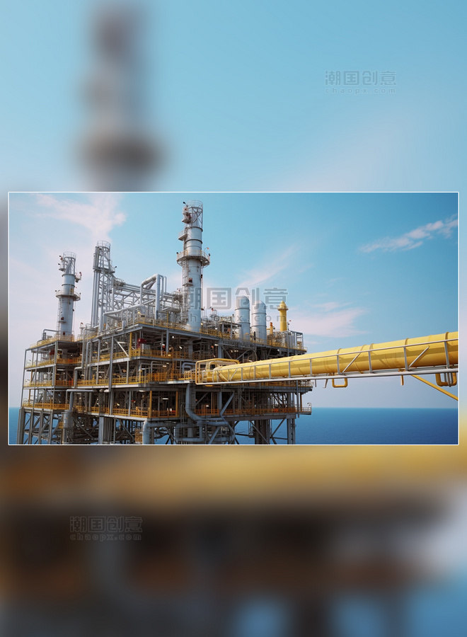 参观海上石油高清摄影天然气加工厂然气和石油工业摄影图