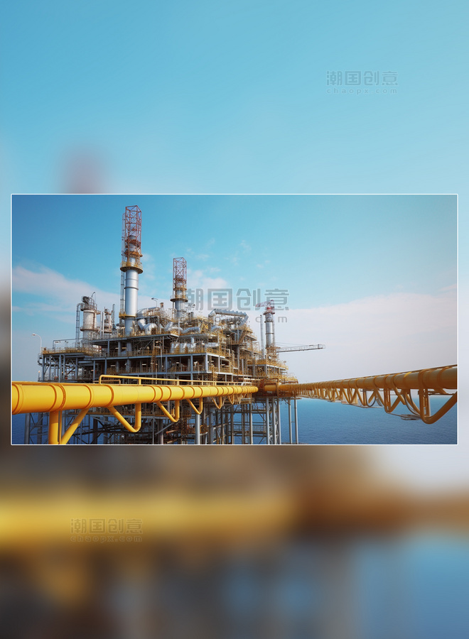 海上石油摄影图天然气加工厂然气和石油工业高清摄影