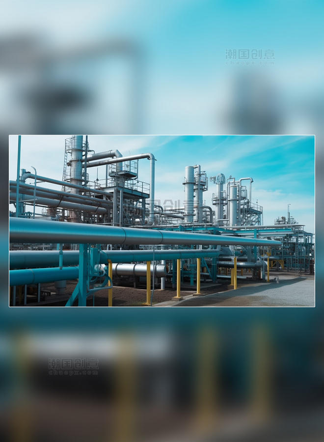 天然气生产建设平台参观天然气加工厂然气和石油工业摄影图