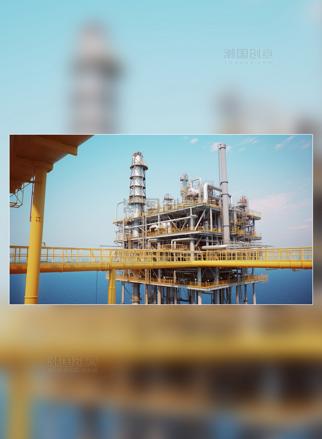 石油工业海上石油天然气加工厂然气摄影图高清摄影