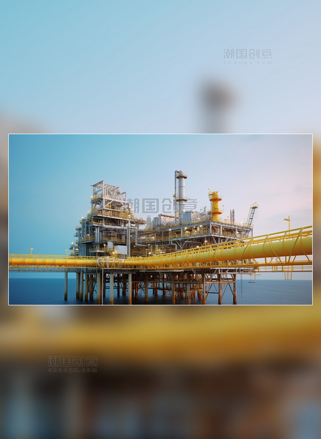 参观海上石油天然气加工厂然气高清摄影和石油工业摄影图