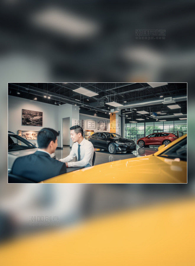 汽车行业超级清晰高细节超质量男销售4S店的汽车销售人员摄影图
