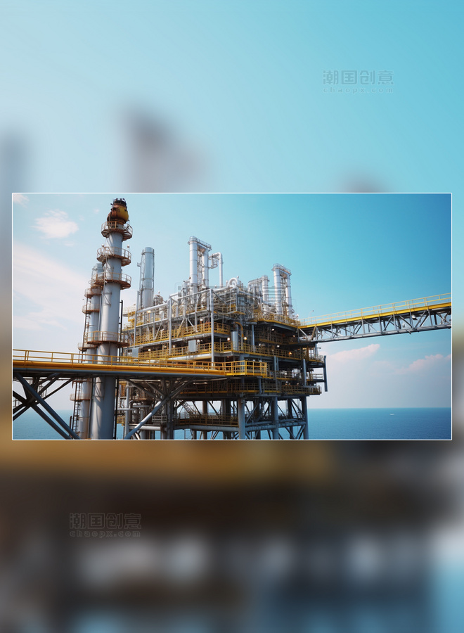 海上石油高清摄影天然气加工厂然气石油工业摄影图
