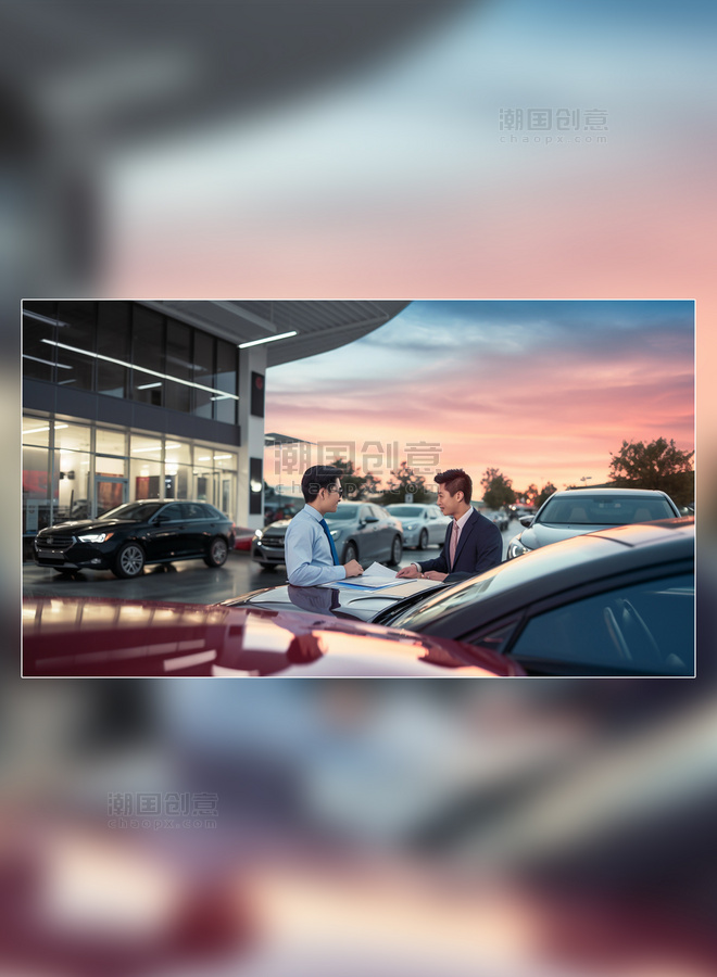 汽车行业销售4S店的汽车销售人员摄影图