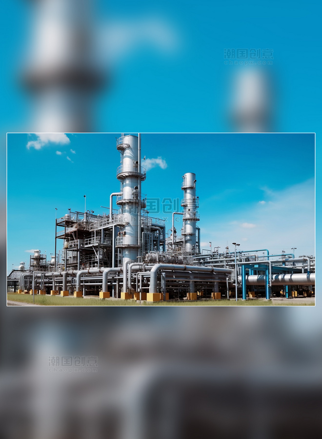 摄影图天然气加工厂然气和石油工业