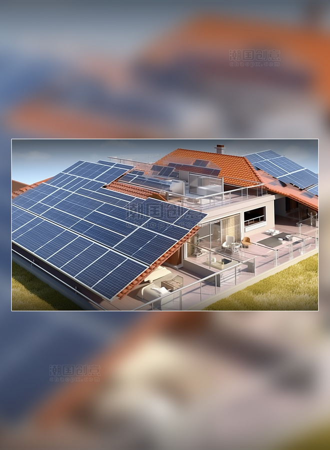 光伏板太阳能新能源电池板清洁能源摄影