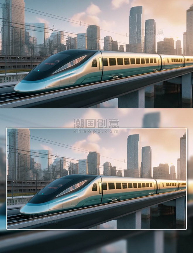 快速列车动车摄影图交通工具高铁