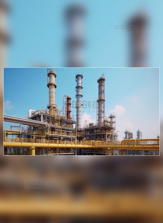 高清摄影参观海上石油天然气加工厂然气和石油工业摄影图