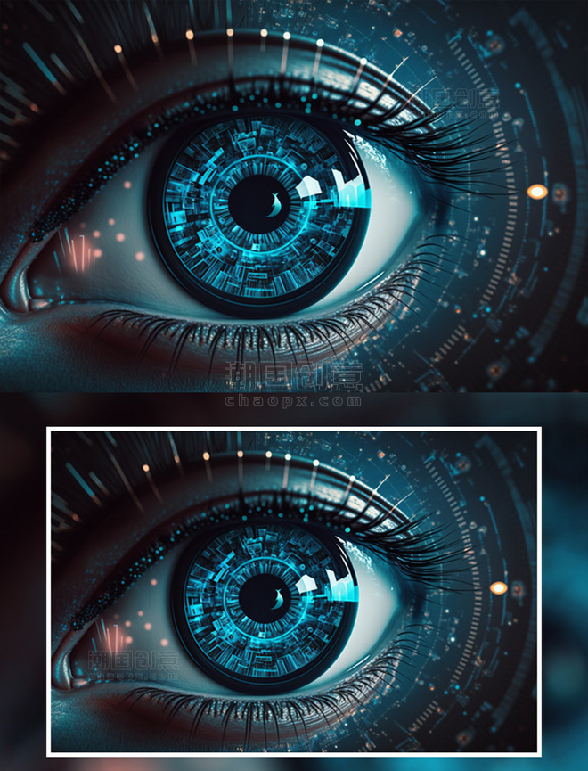 科技眼球未来蓝光真实世界之眼眼睛
