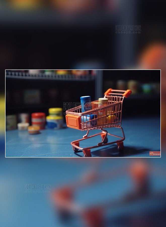 购物车线上销售摄影图超级清晰超市电商电子网络购物