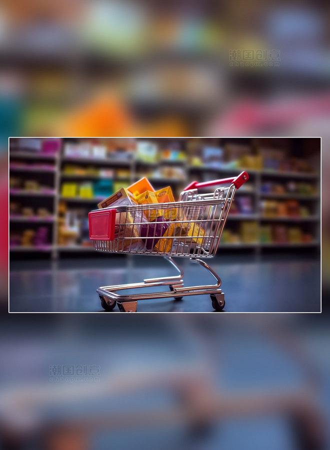 线上销售购物车超市电商电子网络购物摄影图超级清晰