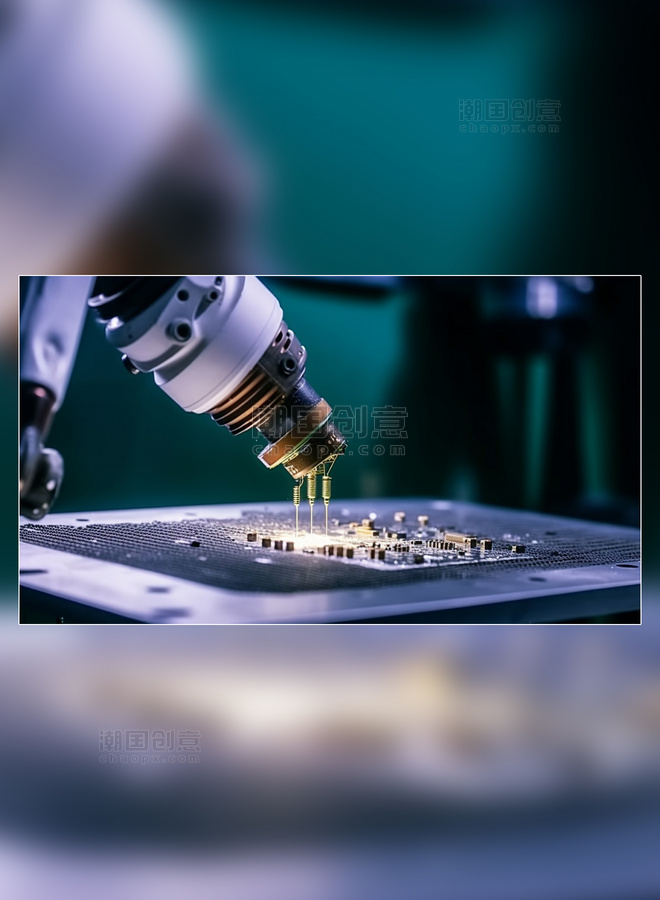 摄影图工厂印制板制造电路焊接机械