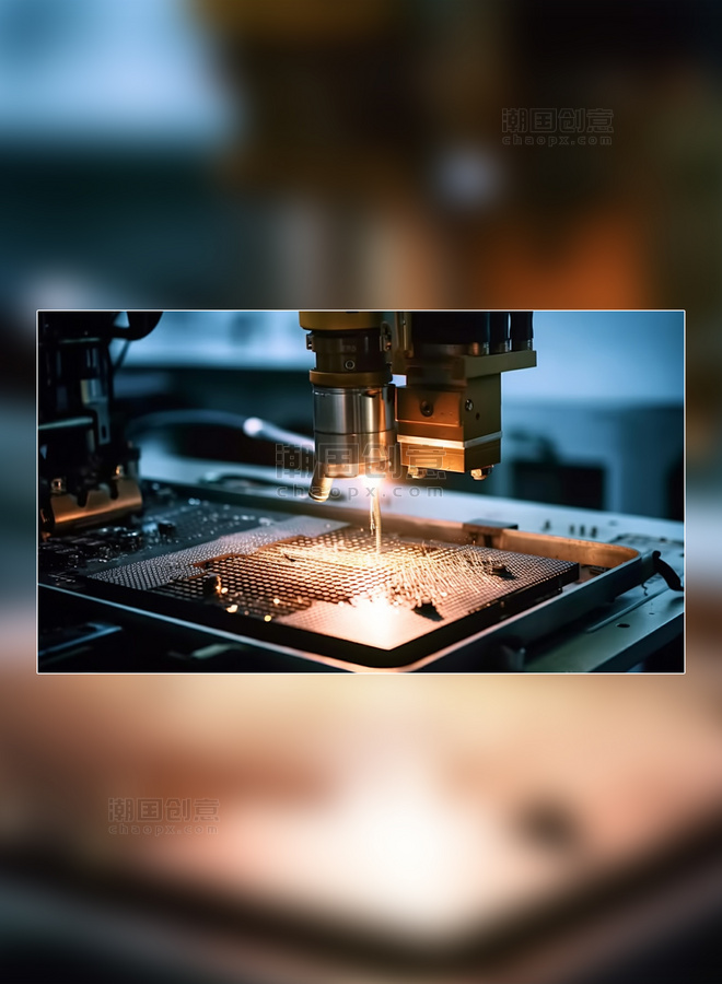 工厂印制板制造电路焊接机械摄影图高细节