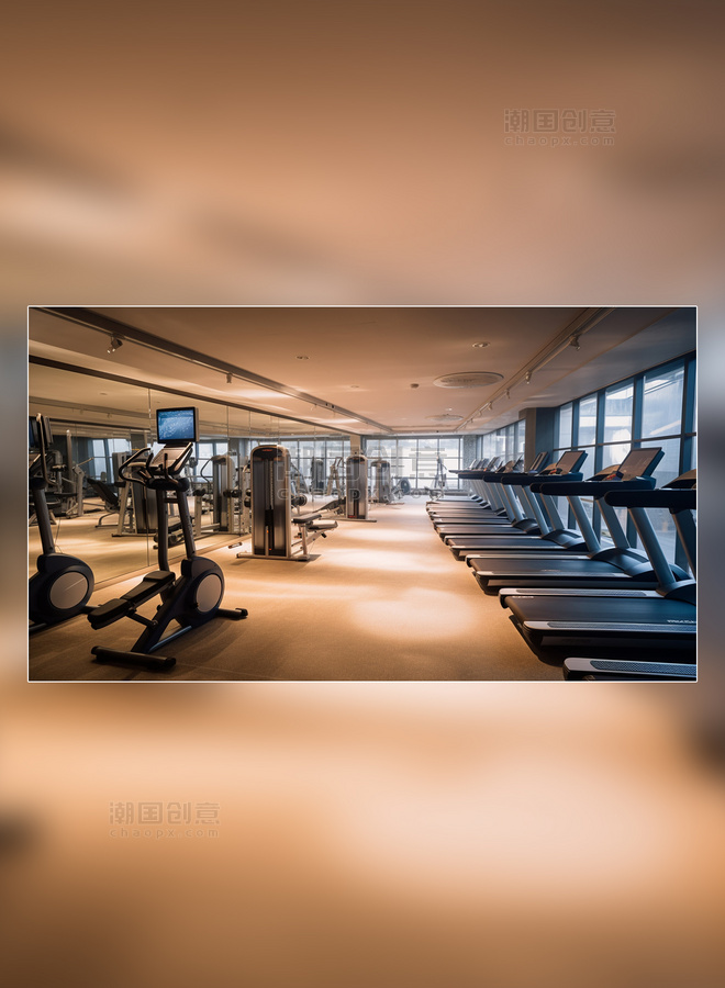 室内健身健身房运动健康锻炼健美生活方式摄影图