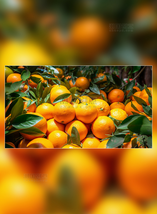 橙子园新鲜橙子摄影图水果农场新鲜果实成熟的橙子在果园的树上