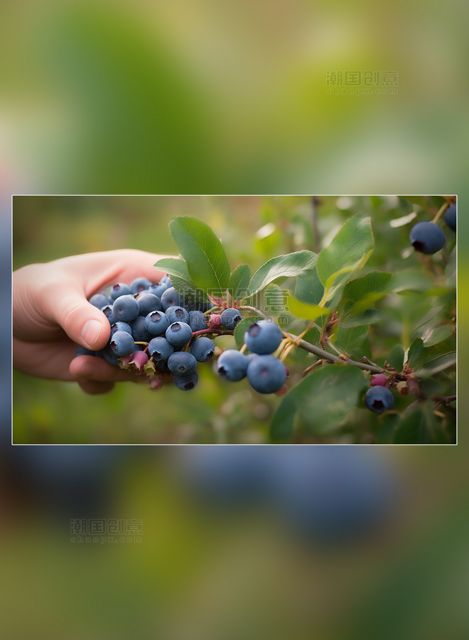 水果蓝莓成熟水果新鲜蓝莓水果农场蓝莓园农业果树摄影图超级清晰