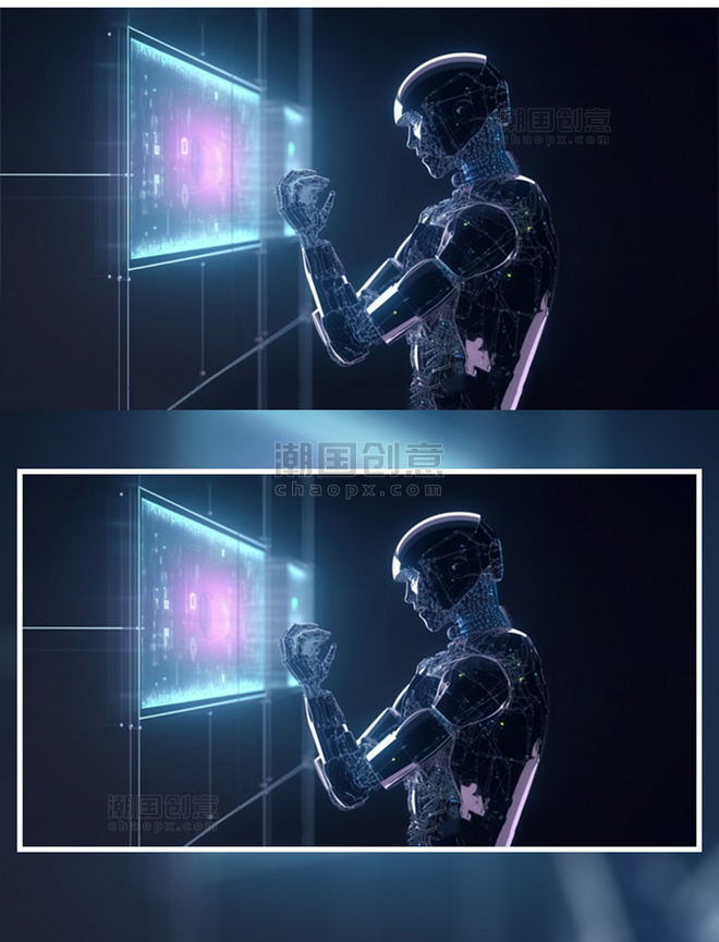 机器人使用全息屏幕元宇宙