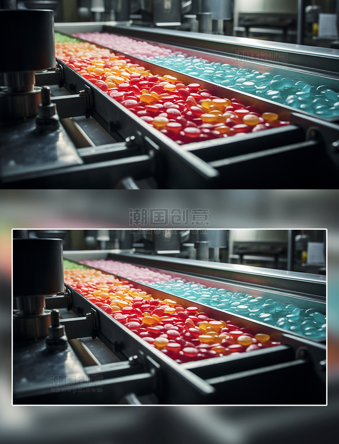 糖果生产线机械自动化摄影流水线