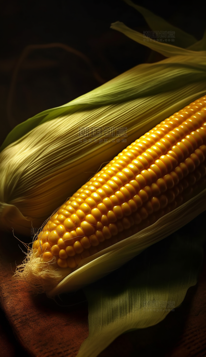 新鲜玉米农副产品谷物摄影感
