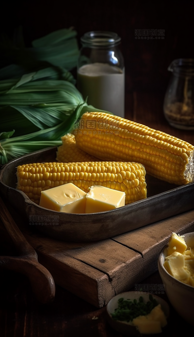 黄油农副产品谷物玉米摄影感
