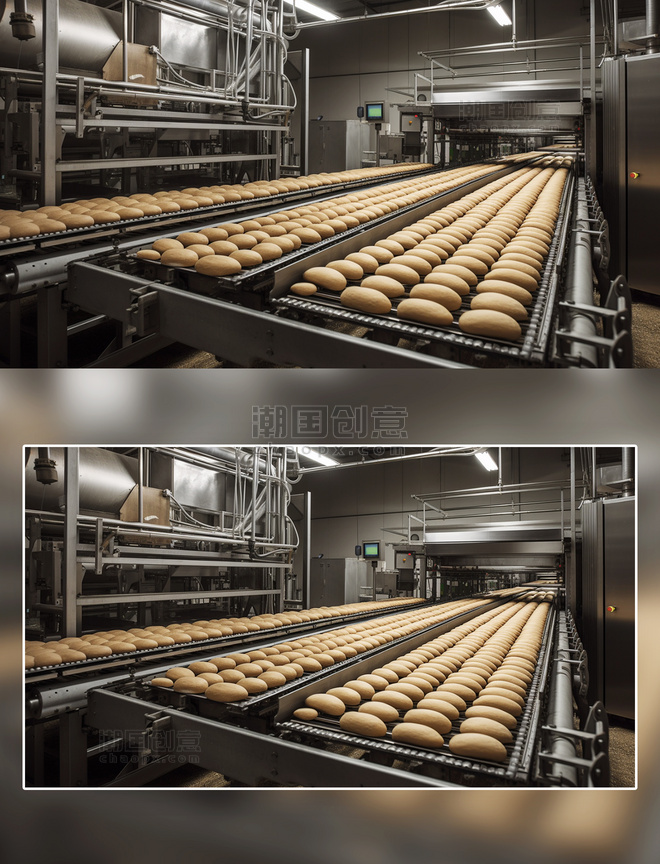 面包食物生产线摄影流水线