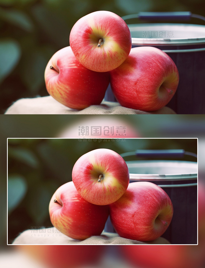 红色新鲜苹果摄影农产品