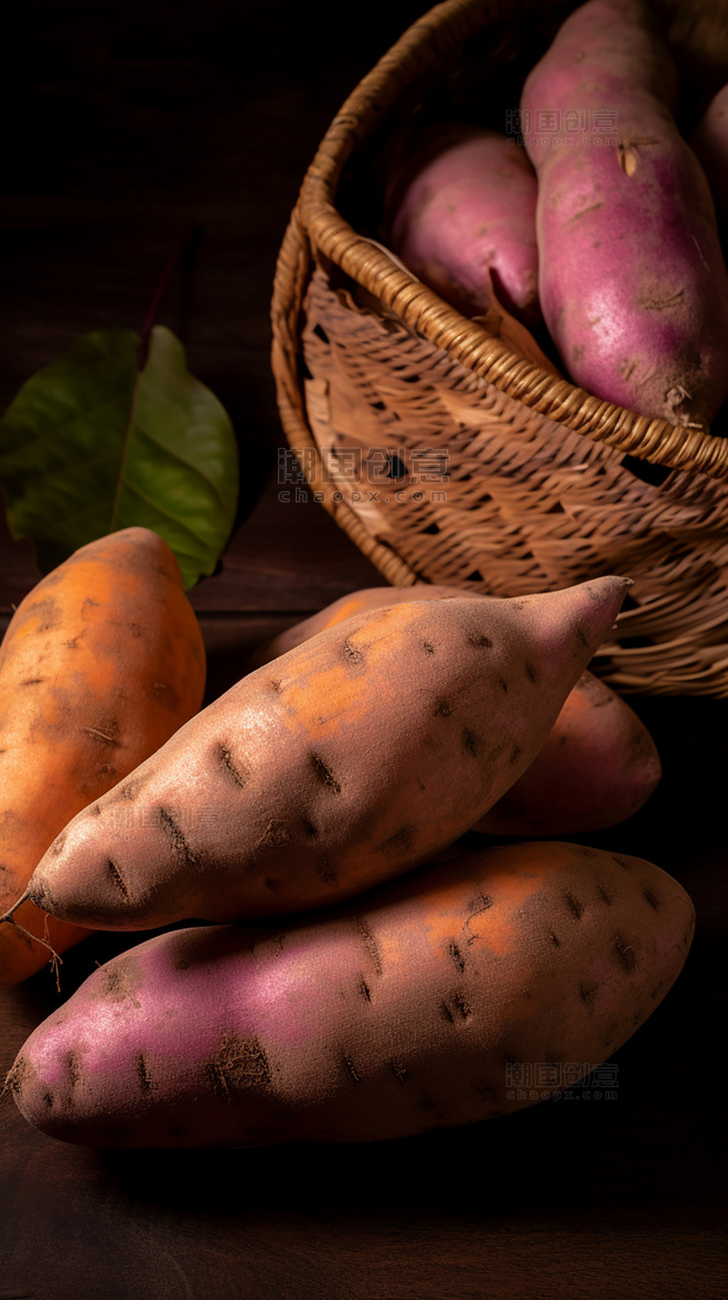 摄影图超级清晰高细节蔬菜美食地瓜红薯白天小吃