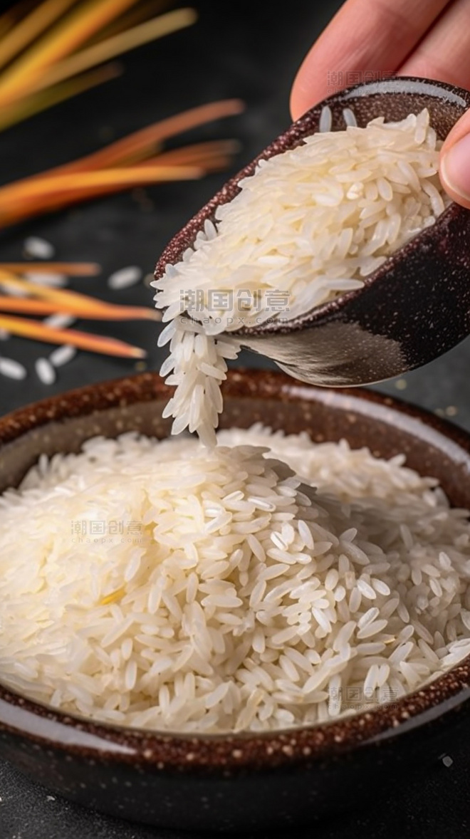 粮食米饭水稻主食营养米饭摄影图白色食材大米