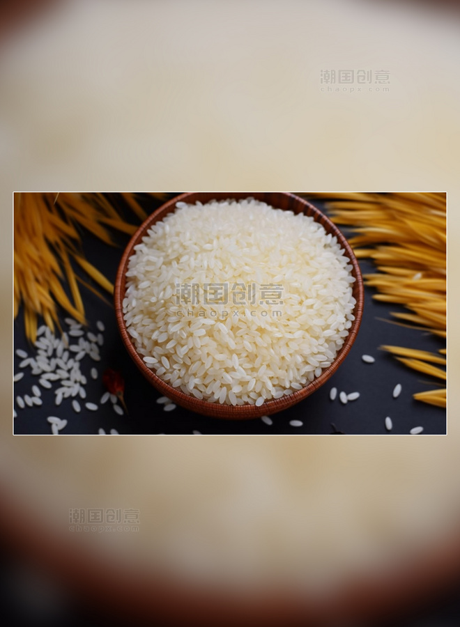 白色食材粮食米饭主食大米营养米饭