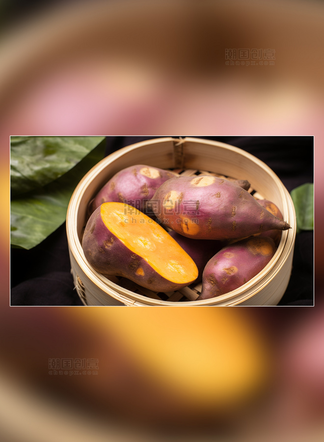 摄影图超级清晰高细节红薯地瓜蔬菜美食白天小吃