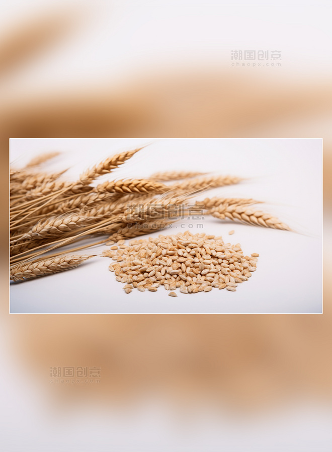 小麦麦穗成熟植物白天小麦麦田粮食摄影图面粉