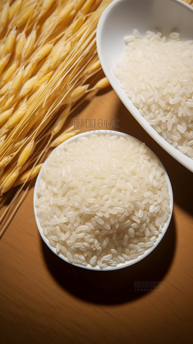 粮食米饭水稻主食白色食材大米营养米饭摄影图