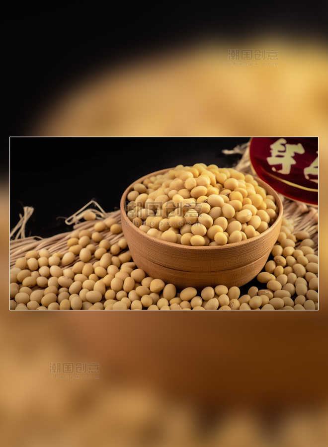 粮食摄影图超级清晰高细节农作物黄豆谷物大豆食物