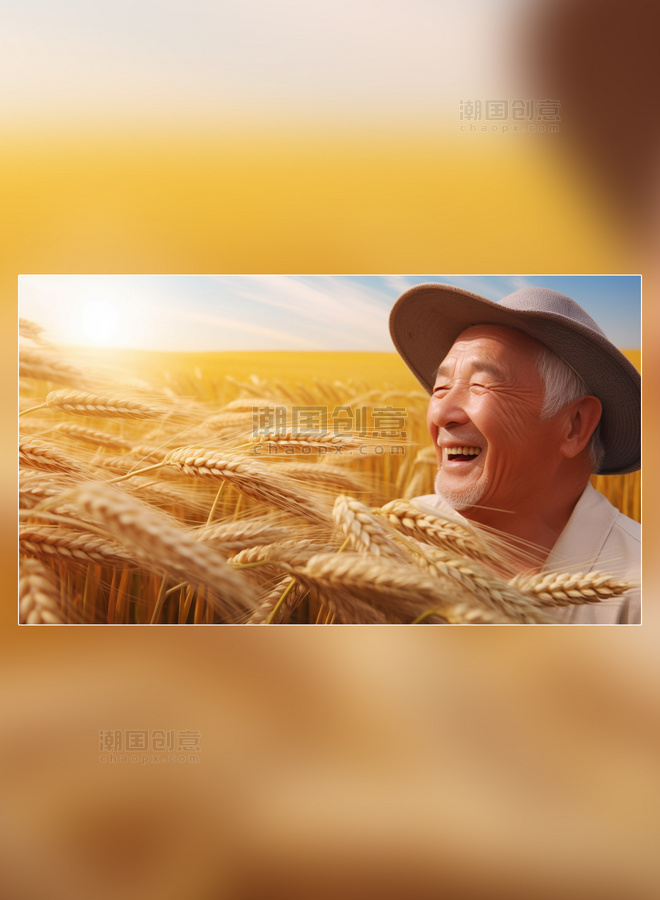 小麦稻穗麦穗粮食农民摄影图