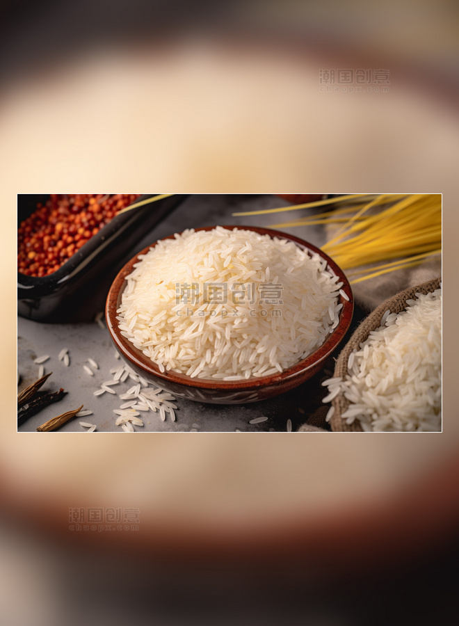 主食白色食材大米营养米饭摄影图超级清晰粮食米饭
