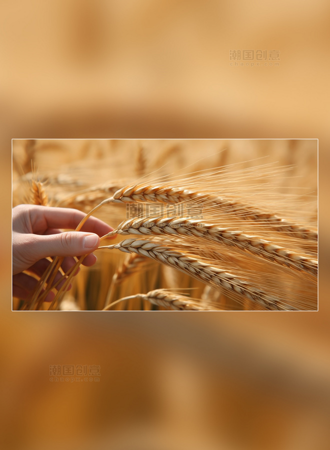 小麦麦田生长粮食面粉小麦麦穗成熟黄金植物白天摄影图