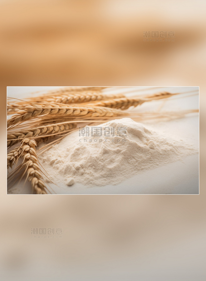 面粉小麦麦穗成熟黄金植物白天小麦麦田生长粮食摄影图