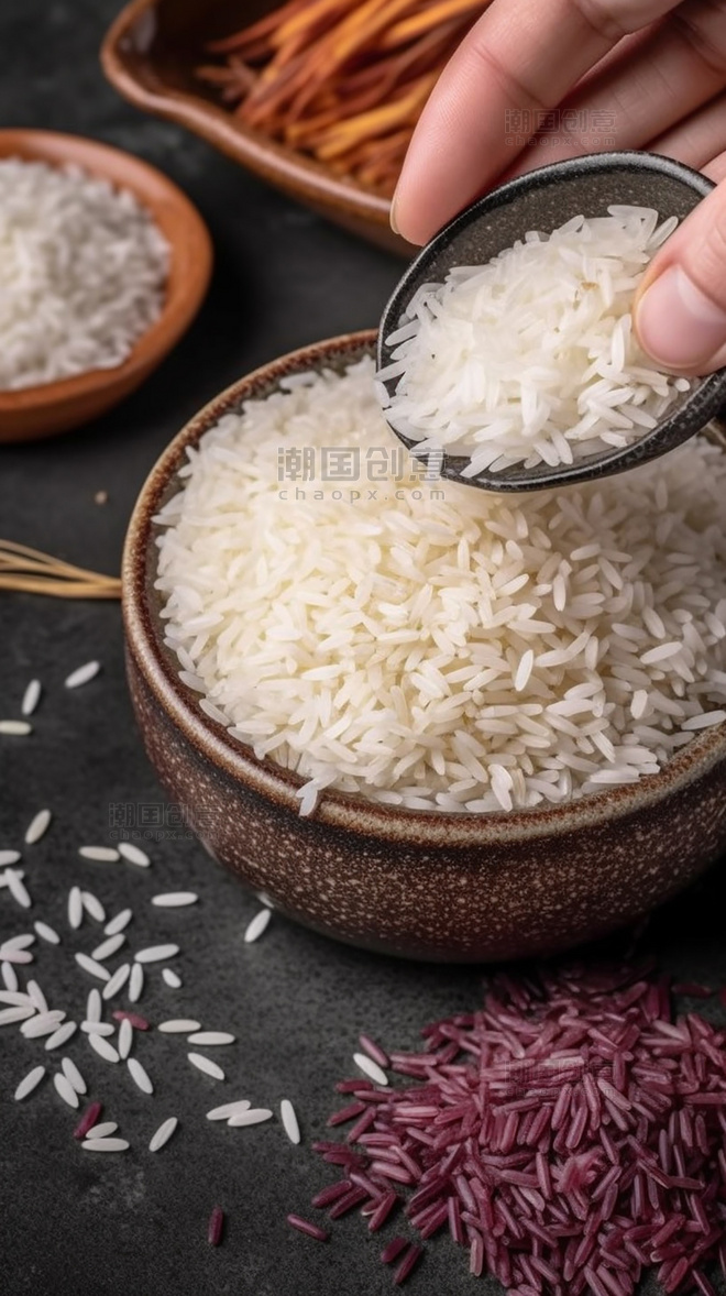 白色食材摄影图超级清晰粮食米饭主食大米营养米饭