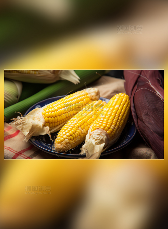 玉米新鲜食材玉米果蔬粮食农作物谷物摄影图超级清晰