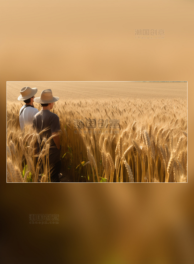 成熟黄金小麦麦穗植物白天小麦麦田生长