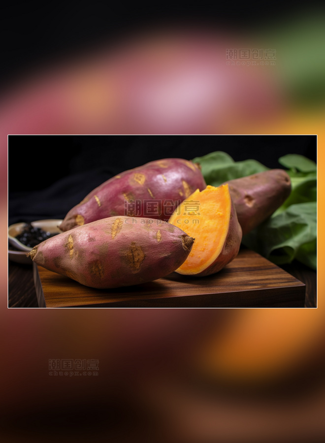 摄影图超级清晰高细节地瓜红薯蔬菜美食白天小吃
