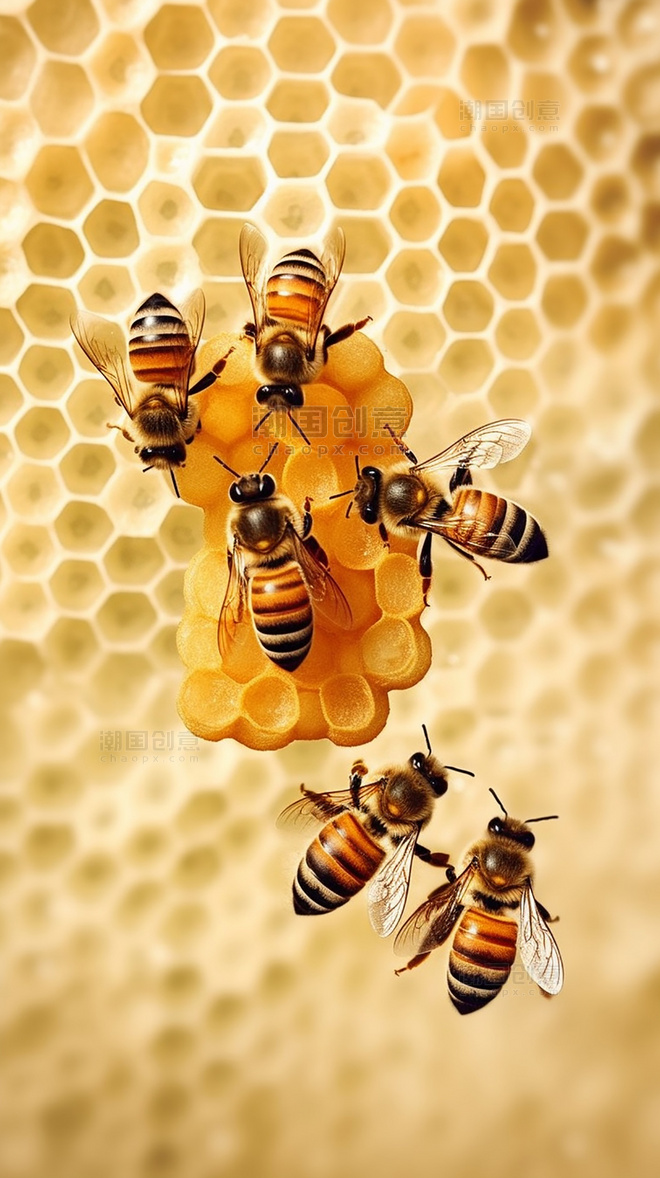 蜂巢春天摄影图花朵养蜂蜜蜂在采蜜